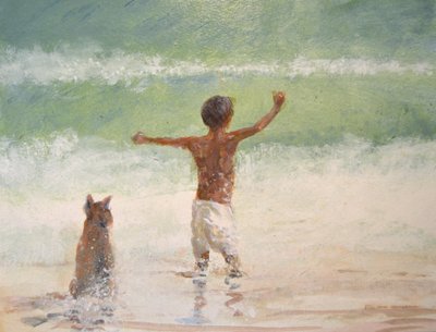 Boy and Dog, Lifeguard by Lincoln Seligman